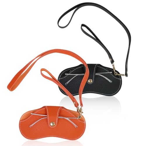 Image of Double Eyeglass Case Soft Dual Glasses Case for Women Men Travel Squeeze Top Sunglasses Cases Eyeglasses Pouch