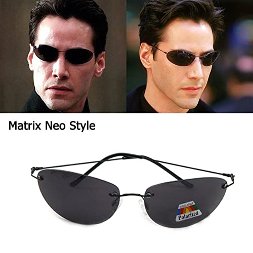 The Matrix Neo Style Polarized Sunglasses Ultralight Rimless Men Driving Sun Glasses2