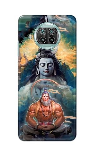 Image of PRINTFIDAA Printed Hard Back Cover Case for Mi 10i 5G | Mi 10T Lite 5G Back Cover (Lord Shiva and Hanuma) -112