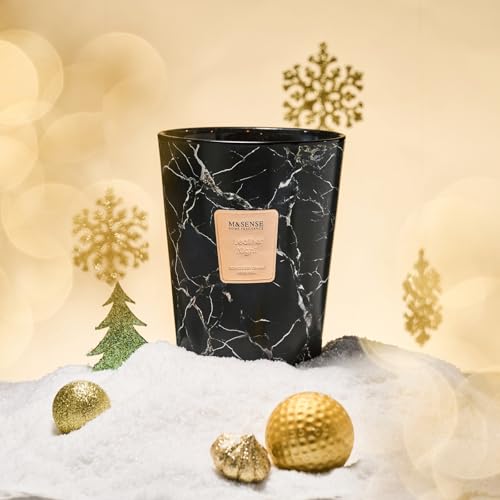 Image of M&SENSE Extra Large Candle 35oz 150H LeatherNight Scented Candle,3 Wick Highly Scented Jar Candle, XL Candles Gift for Women and Men