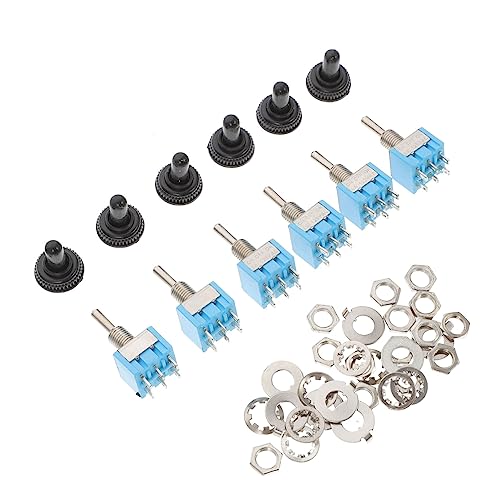 PRETYZOOM 6 Pack Toggle Switches for Boat Car Marine Yacht Easy Install Construction