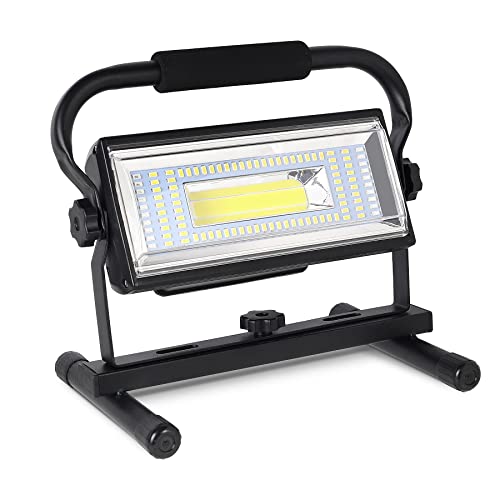Lampe de travail rechargeable, projecteur portable 100 LED, étanche IP65 avec support réglable pour éclairage de chantier, camping, garage Cover