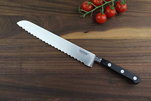 Sabatier Professional Curved 5 Piece Knife Block Set - Solid Oak, Full Tang Knives, High Carbon Steel, Taper Ground Blades, Triple Rivet Comfort Handles. Sharper for Longer. by Taylors Eye Witness.