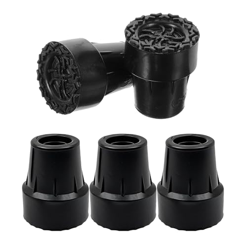 5 Pack Rubber Walking Stick Rubber Ends 19mm Non-Slip Replacement Cane Tip End Caps Stoppers Tips Black Standard Walking Sticks Ferrules Mixed Foot Pad Folding Cane Accessory