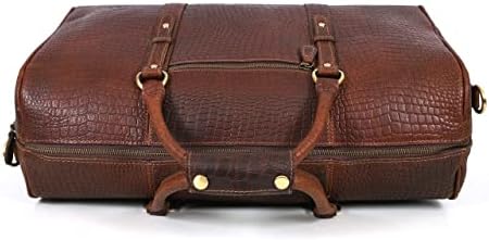 Leather Travel Duffle Bag with Toiletry Dopp Kit | Gym Sports Bag Airplane Luggage Carry-On Bag | Gift for Father's Day By Aaron Leather Goods (Pecan) 7 Leather Travel Duffle Bag with Toiletry Dopp Kit | Gym Sports Bag Airplane Luggage Carry-On Bag | Gift for Father's Day By Aaron Leather Goods (Pecan)