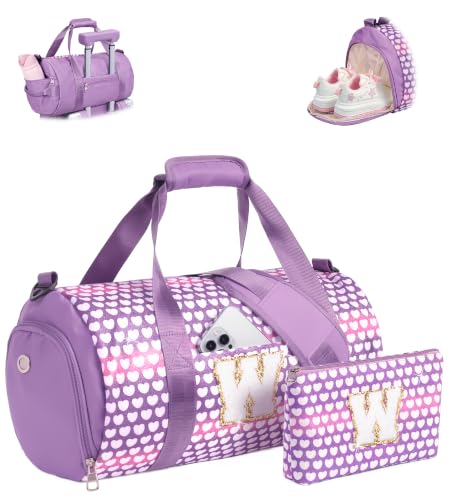 Vogewood Party Favors for Teenager, Girls Initial Glitter Travel Duffle Bag