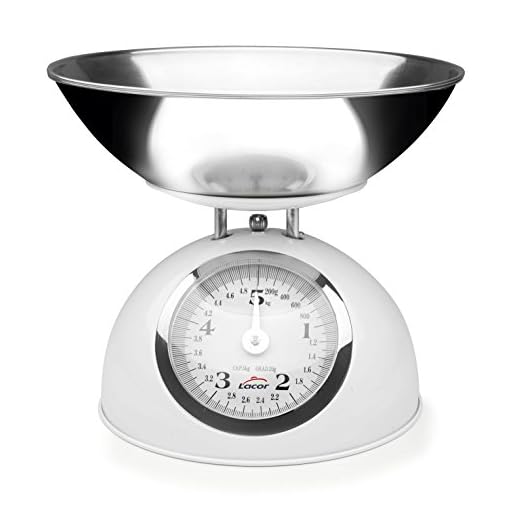 Lacor - 61714 - Bascula Cocina Retro de Acero 5kg - Rojo
