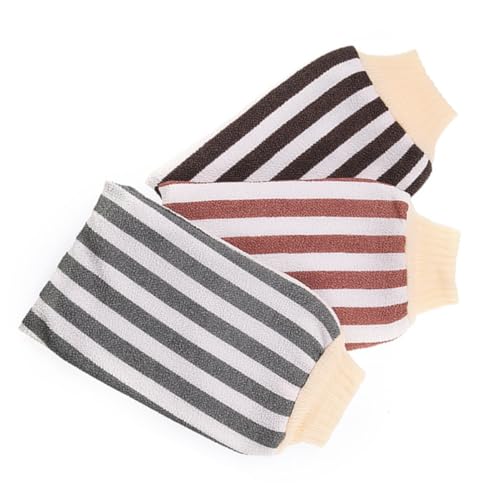 TEMPNAP Guantes Exfoliantes de Baño Hechos de Algodón 3piezas de Doble Cara para Promueven la Circulación Sanguínea para Cuerpo Aptos para Hombres y Mujeres