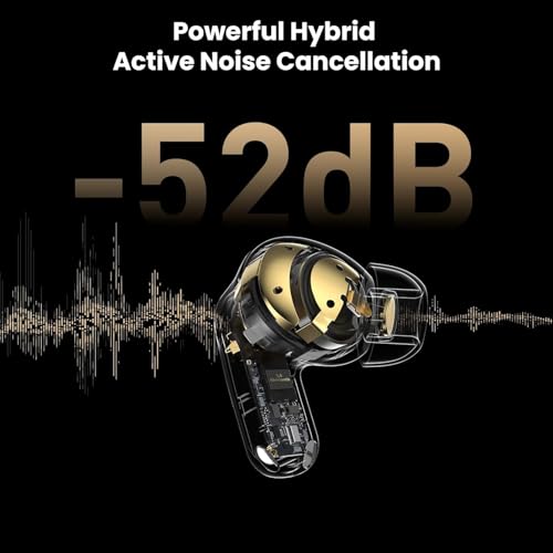 Image of TOZO NC20 Active Noise Cancelling Wireless Earbuds LDAC Hi-Res Bluetooth | 6 Mics AI Call Ear Buds 80H Playtime, Dual Pairing, 32 EQ via App, IPX8 Waterproof, Wireless Charging Case Titanium Gold