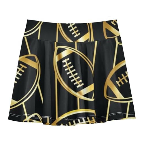 Joisal Cute Girls Skorts Athletic Shorts Skirts with Shorts Girl Skort Gold American Footballs 4t