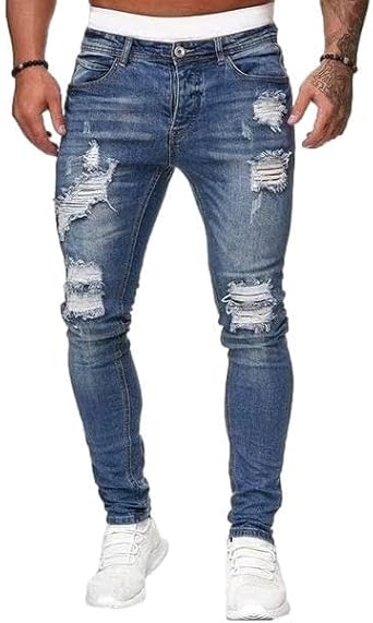 【新品未使用】SHAREEF　スキニーパンツ　デニム　ブリーチ加工　日本製　濃紺 ジーンズ デニム パンツ メンズ ブリーチ加工 カラーデニム