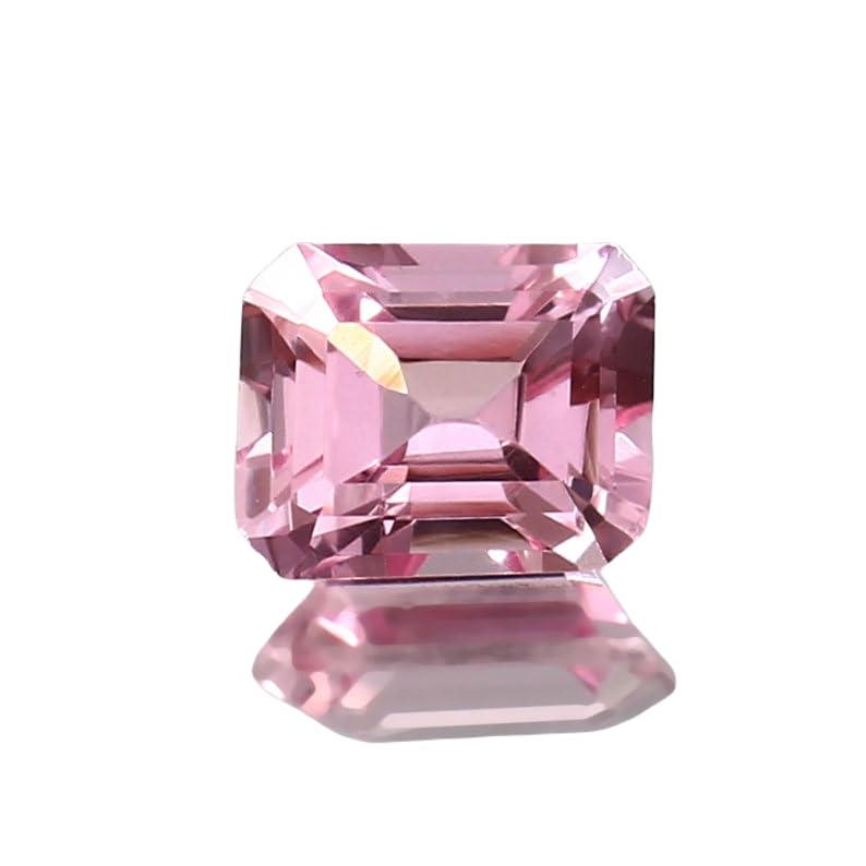 Morganite naturelle de 8x6 mm façonnée en émeraude pour fabriquer un collier