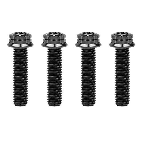 Image of Titanium Flange 12 Point Head M8 x15 20 25 30 35 40 45 50 55 60 65mm Screw Bolt Pack of 4 (M8x30mm, Black)