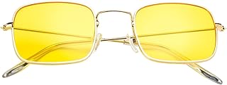 Óculos De Sol De Armação Quadrada Óculos De Sol Claros Decoração Retrô Óculos Anti-Saliva Óculos De Ciclismo Vintage Óculos De Sol De Armação Quadrada Retrô Amarelo Óculos