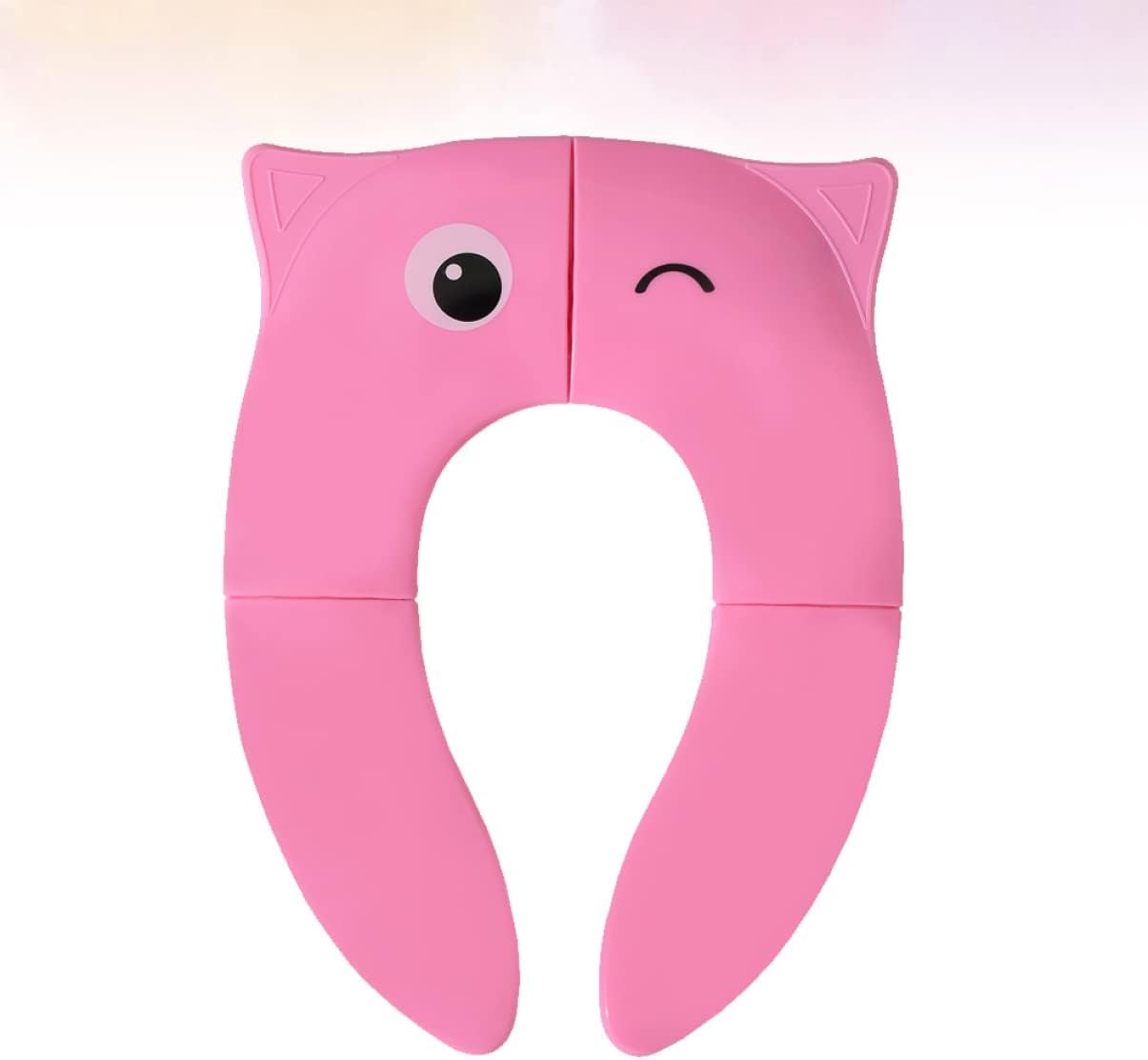 Slip Children Owl Household Non-Slip Training Girls Cartoon Foldable Padsnon Toddler Large Habit Pad Home Folding Smile Reusable Helperblue and Girlsblue Silicone Boys Potty(Pink)