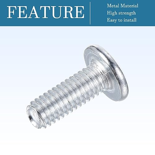 QUARKZMAN M6 x 15mm Sechskant-Flachkopfschrauben x 20 Stück - Langlebige Senkkopfschrauben für Möbelbefestigungen, Schiffsmontage und Geräte-Reparatur, [Silberton]