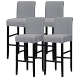 Lellen Reusable Pub Counter Stool Chair Covers Slipcover Stretch Removable Washable Dining Room Chair Covers Bar Stool Covers Bar Chair Covers Barstool Slipcover Set of 2(Lightgrey)
