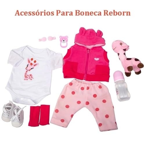 Boneca Bebê Reborn Realista Girafinha Menina de Silicone 46c