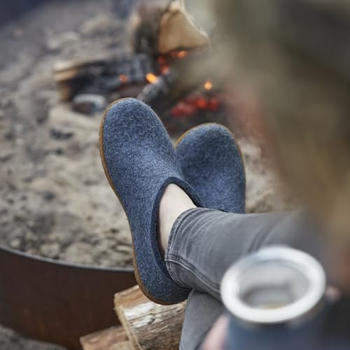 Image of Glerups 100% quality wool mix Shoe Slipper with rubber sole - Unisex