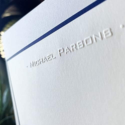 Personalized One Line Flat Cards - Custom Embossed Stationery