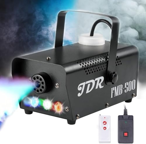 Fog Machine JDR Smoke Machine Controllable LED Light 500W and 2000CFM Fog...