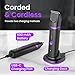 Groin & Body Hair Trimmer for Men - Electric Shaver for Pubic Hair, Chest, Legs - Ball Pubic Groomer, LED Light, Replaceable Ceramic Blade Heads, USB-C Recharge Dock, Waterproof Hygiene Razor, Purple