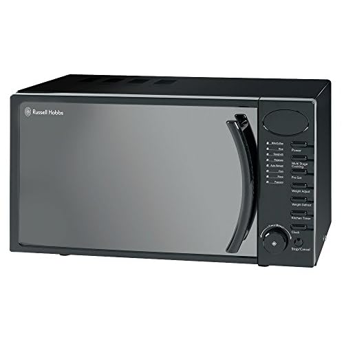 Russell Hobbs RHM1714B 17 Litre 700 W Black Digital Solo Microwave with 5 Power Levels, Digital Clock and Timer, 8 Auto Cook Menus, Automatic Defrost, Easy Clean