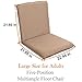 Sundale Outdoor Indoor Oversized Adjustable Soft-Brushed Polyester Cord Five-Position Multiangle Floor Chair, 21.65(L) x 22.44(W) x 21.65(H) Inch, Tan