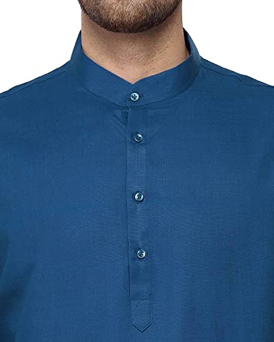 Image of Men's Cotton Blend Plain Kurta Comfortable and Stylish