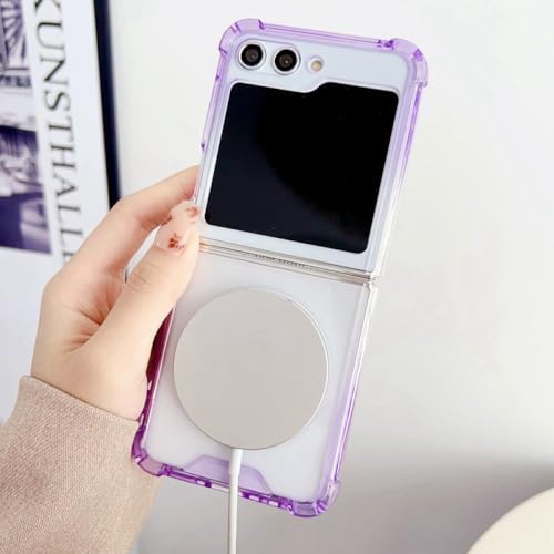 Coque Samsung Z Flip 5 ENILSA Violet Rose Magsafe Transparente