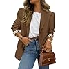 PRETTYGARDEN Blazers for Women 2026 Fall Work Office Suit Jackets Dressy Open Front Leopard Blazer Business Casual Outfits