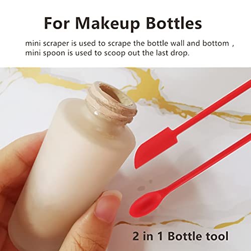 Mini Tiny Spatula Small Silicone Spatula Set- Hair Spatula Makeup Spatulas ,Mini Spatula Silicone Spatula Reusable Beauty Spatula Thin Jar Spatula Food Bottle Scraper 4Pcs #TOP1