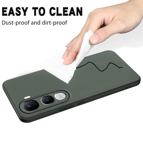 Image of Back Cover for Vivo Y400 Pro 5G | Full Camera Protection | Premium Liquid Silicon Case | Flexible Bumper Case for Vivo Y400 Pro 5G (Military Green)