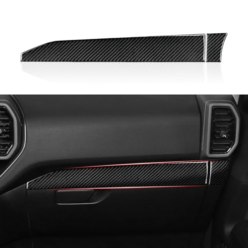 Image of Car Carbon Fiber Dashboard Co-Pilot Instrument Panel Strip Trim Cover Interior Accessories for Ford Bronco Sport 2021 2022 2023 2024