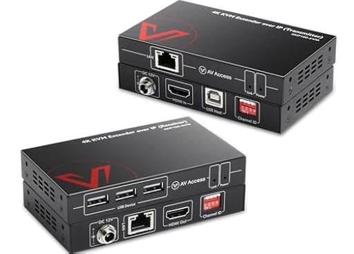 AV Access Extensor KVM 4K sobre TCP/IP Ethernet Hasta 120 m (390 pies), UHD 4K@30Hz 1080P@120Hz, 16 Juegos de Interruptores DIP, Función EDID, 3 Puertos USB 2.0, a Través de Cable Cat5e/6 | Ya disponible en tu tienda friki favorita! En mundofriki.es!