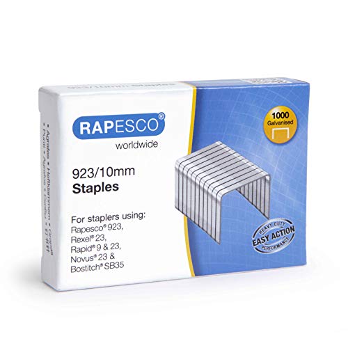 Rapesco 1237 Agrafes en Acier Galvanisé de Type 923/10 mm, Lot de 1000 Cover