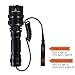 LUXJUMPER Red Light Hunting Flashlights Rechargeable 700 Yard 1800 Lumens Predator Tactical Flash Light Kit with Picatinny Rail Mount,Scope Mount, Pressure Switch for Coyote Hog Night Fishing