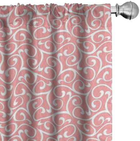 Ambesonne Renaissance Curtains, Soft Pastel Classic Swirls with C...