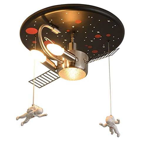 Creative Kids Design Pendant Lamp Ceiling Light Astronaut Spaceman Resin Metal Modern Hanging Lamp Children's room Ceiling Lamp Girl Boy Nursery Bedroom Lamp Indoor Decorative Ceiling Lighting fixture Cover