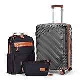 Rosamo 3 Piece Luggage Set Expandable Hardside, 20in Suitcase with Matching...