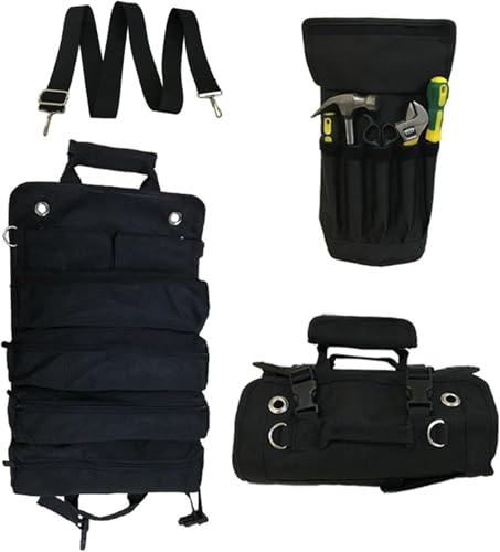 ERQIONGLYW Tool Bags Tool Bag Organizer Tool Bags for Men Heavy Duty Electrician Tool Bag Canvas Tool Bag Foldable Multifunctional Large Capacity Roll Up