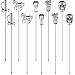 10 Pieces Cocktail Picks Stainless Steel Sticks Cocktail Swizzle Sticks Coffee Stirrers for Party Bar and Office