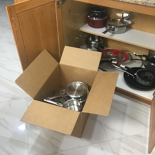 Image of Medium Moving Boxes, 20 Pack, Corrugated Cardboard Single-Wall Boxes for Shipping, Storage & Moving, Brown Boxes for Packing Fragile Items