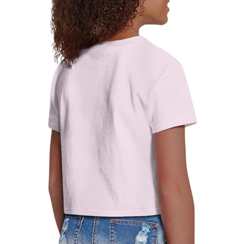 Image of Girls Fashion Crewneck Tee Shirts Casual Short Sleeve Crop Top Summer Outfits 5-14 Years Old