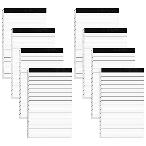 Lot de 8 recharges de bloc-notes 7,6 x 12,7 cm avec 30 feuilles blanches lignées pour mini-carnet