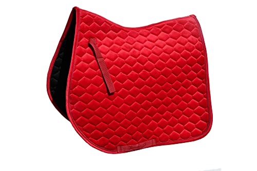 Rhinegold Cojín de sillín Velvet Hexagon GP - Rosa Roja