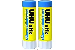 UHU Colored Glue Stick Pack, Kids Washable Blue Glue Sticks for School,...