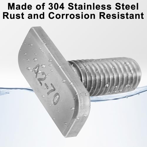 Image of 20Pcs T-Slot Bolt M8x20mm 304 Stainless Steel T Slot Drop-in Bolt - Sliver | A2-70 T-Shaped Bolt Screw for Aluminum Extrusion Profile Photovoltaic Solar Mounting, T-Slot Insertion Bolts