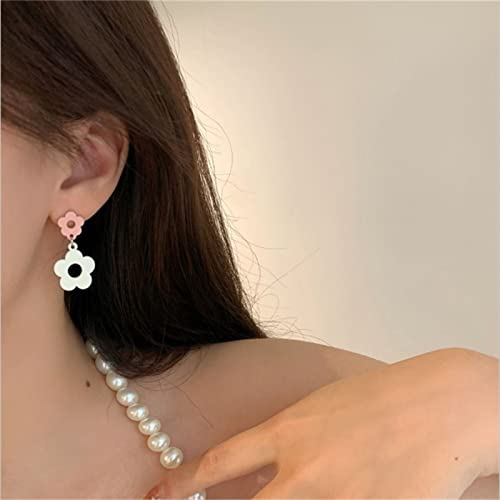 Onlyjump 60S 70S Flower Dangle Earrings For Women Girls Retro Daisy Flower Floral Dangle Earring Handmade Bohemian Earring (Yellow White) #TOP2