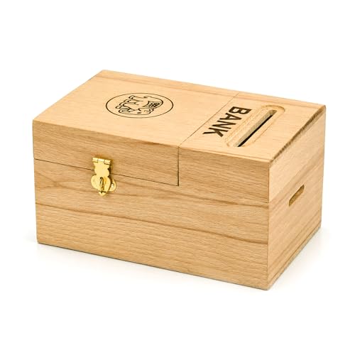 Image of ITOS365 Elephant Wooden Money Bank for Kids | Wooden Savings Box with Coin Slot | Reusable Cash Saving Bank | Educational Piggy Bank for Boys & Girls